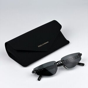 SALE! NEW D&G DG2301 01/87 Essentials Black Rimless Rectangle Women Sunglasses